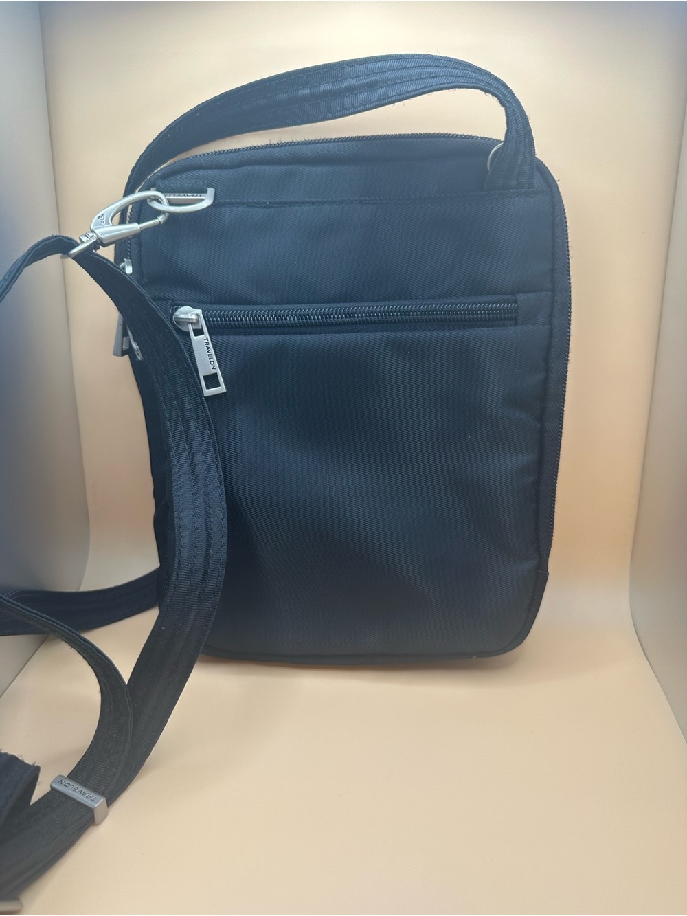 Travelon Black Quilted-Front Crossbody Bag - Picture 2 of 5